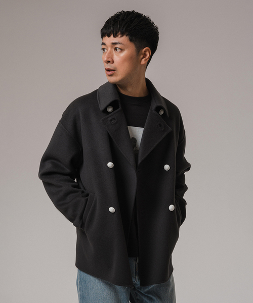 EDIFICE（エディフィス）の「CALMER(カルメール) 別注 ハミルトンリバーPコート（ピーコート・メンズ・ネイビー/チャコールグレー・FREE）」の5枚目の写真