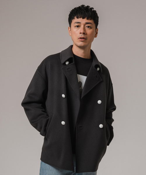 EDIFICE（エディフィス）の「CALMER(カルメール) 別注 ハミルトンリバーPコート（ピーコート・メンズ・ネイビー/チャコールグレー・FREE）」の6枚目の写真