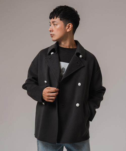 EDIFICE（エディフィス）の「CALMER(カルメール) 別注 ハミルトンリバーPコート（ピーコート・メンズ・ネイビー/チャコールグレー・FREE）」の7枚目の写真