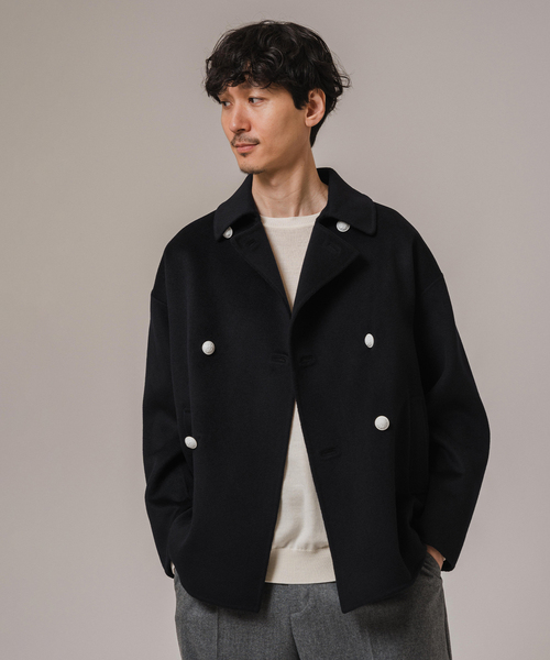 EDIFICE（エディフィス）の「CALMER(カルメール) 別注 ハミルトンリバーPコート（ピーコート・メンズ・ネイビー/チャコールグレー・FREE）」の16枚目の写真