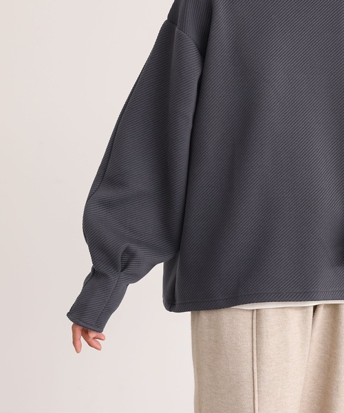 n'OrLABEL(ノアールレーベル)の「ボリュームスリーブジャカードカットソー(Tシャツ/カットソー・レディース・ブラック/杢グレー/ボルドー/チャコール・FREE)」の12枚目の写真