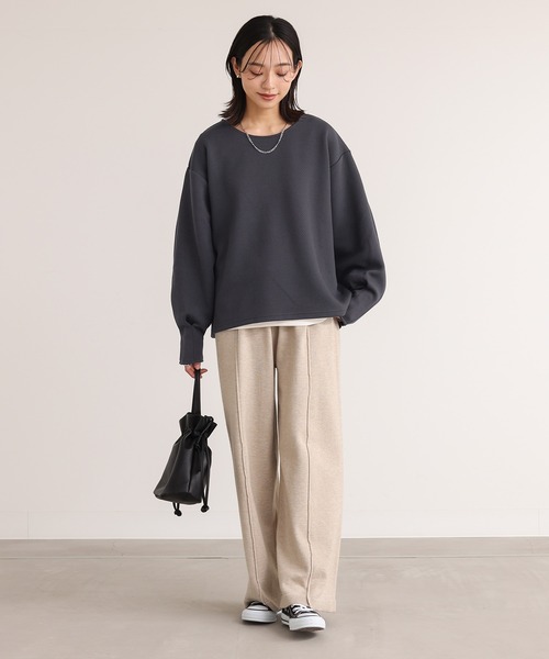 n'OrLABEL(ノアールレーベル)の「ボリュームスリーブジャカードカットソー(Tシャツ/カットソー・レディース・ブラック/杢グレー/ボルドー/チャコール・FREE)」の8枚目の写真