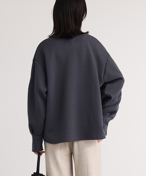 n'OrLABEL(ノアールレーベル)の「ボリュームスリーブジャカードカットソー(Tシャツ/カットソー・レディース・ブラック/杢グレー/ボルドー/チャコール・FREE)」の9枚目の写真