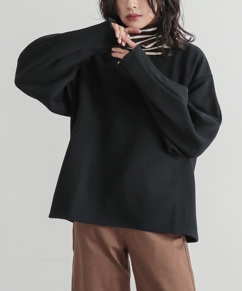 n'OrLABEL(ノアールレーベル)の「ボリュームスリーブジャカードカットソー(Tシャツ/カットソー・レディース・ブラック/杢グレー/ボルドー/チャコール・FREE)」の16枚目の写真