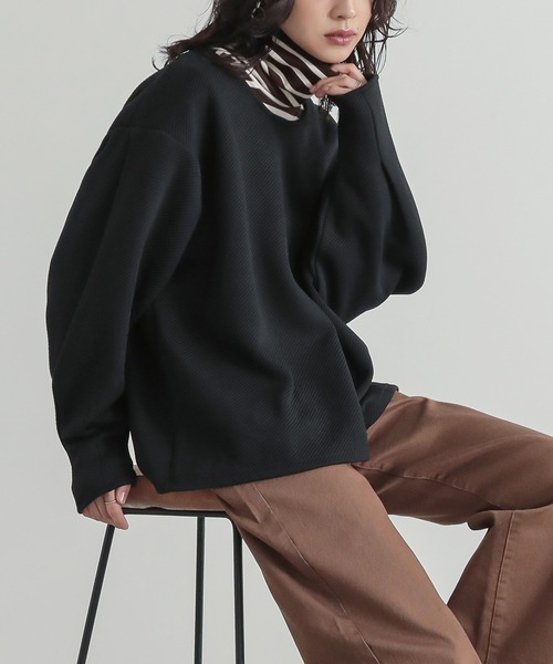 n'OrLABEL(ノアールレーベル)の「ボリュームスリーブジャカードカットソー(Tシャツ/カットソー・レディース・ブラック/杢グレー/ボルドー/チャコール・FREE)」の18枚目の写真