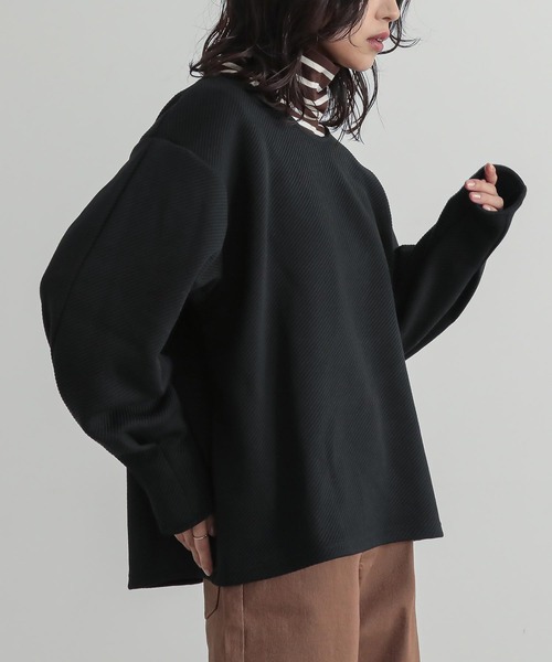 n'OrLABEL(ノアールレーベル)の「ボリュームスリーブジャカードカットソー(Tシャツ/カットソー・レディース・ブラック/杢グレー/ボルドー/チャコール・FREE)」の17枚目の写真