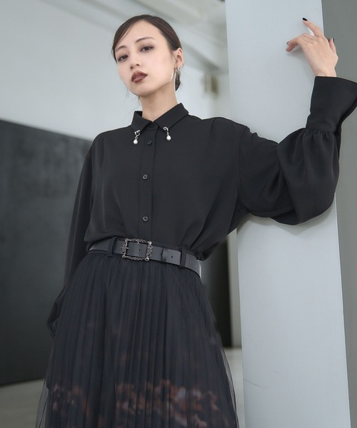 HARE(ハレ)の「エリパーツシャツ(HARE)(シャツ/ブラウス・レディース・ブルー/ブラック/ホワイト・FREE)」の18枚目の写真