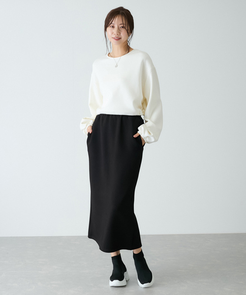 Jayro(ジャイロ)の「ダンボールニット裾ドロストプルオーバー(Tシャツ/カットソー・レディース・ブラック/チャコールグレー/ホワイト系その他・M)」の19枚目の写真