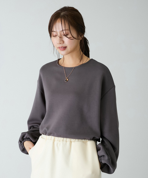 Jayro(ジャイロ)の「ダンボールニット裾ドロストプルオーバー(Tシャツ/カットソー・レディース・ブラック/チャコールグレー/ホワイト系その他・M)」の16枚目の写真