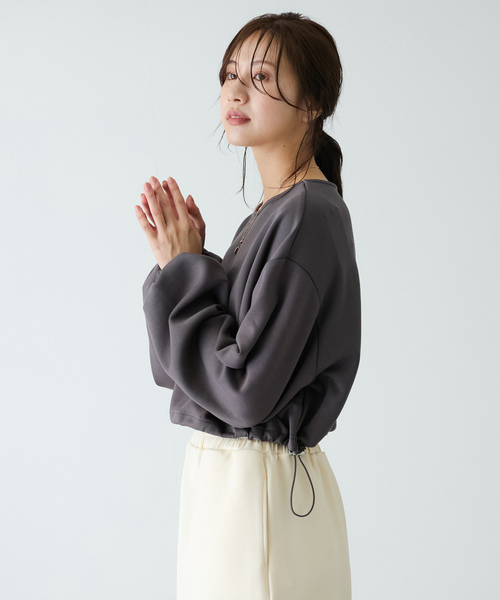 Jayro(ジャイロ)の「ダンボールニット裾ドロストプルオーバー(Tシャツ/カットソー・レディース・ブラック/チャコールグレー/ホワイト系その他・M)」の17枚目の写真