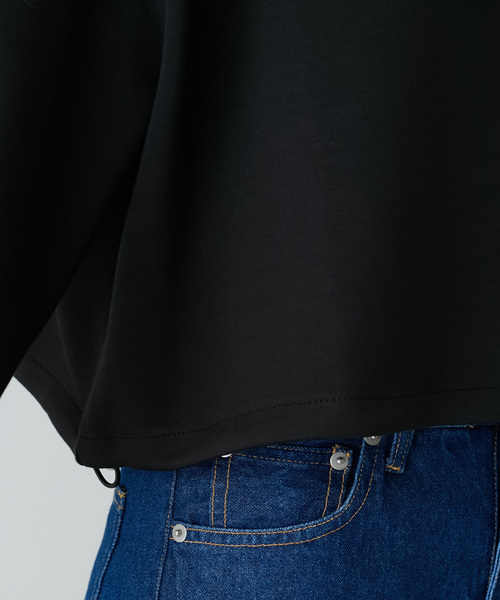 Jayro(ジャイロ)の「ダンボールニット裾ドロストプルオーバー(Tシャツ/カットソー・レディース・ブラック/チャコールグレー/ホワイト系その他・M)」の12枚目の写真