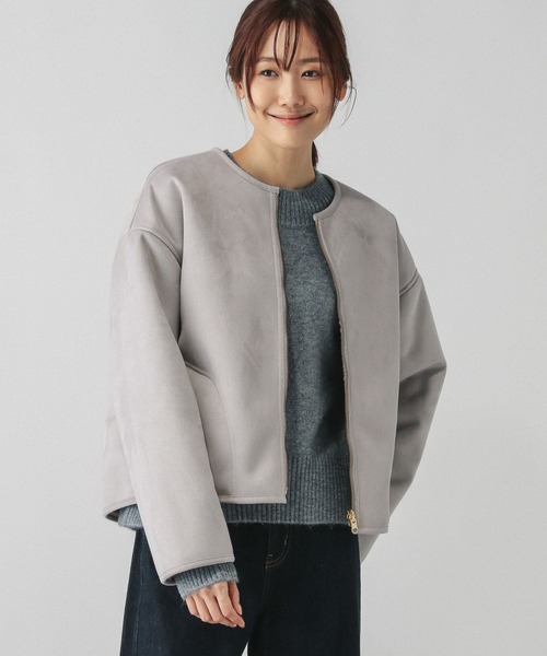 GLOBAL WORK（グローバルワーク）の「リバーシブルフェイクムートンブルゾン/115437（ブルゾン・レディース・モカ/アイボリー/ライトグレー・LARGE/MEDIUM）」の3枚目の写真