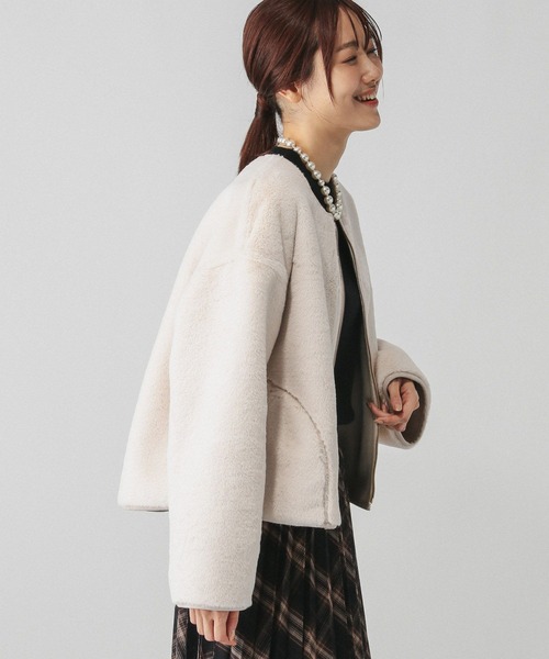 GLOBAL WORK（グローバルワーク）の「リバーシブルフェイクムートンブルゾン/115437（ブルゾン・レディース・モカ/アイボリー/ライトグレー・LARGE/MEDIUM）」の13枚目の写真