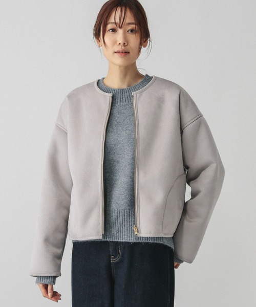 GLOBAL WORK（グローバルワーク）の「リバーシブルフェイクムートンブルゾン/115437（ブルゾン・レディース・モカ/アイボリー/ライトグレー・LARGE/MEDIUM）」の16枚目の写真