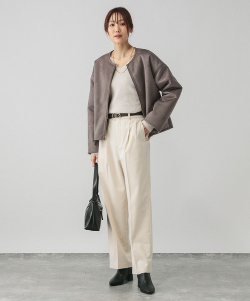 GLOBAL WORK（グローバルワーク）の「リバーシブルフェイクムートンブルゾン/115437（ブルゾン・レディース・モカ/アイボリー/ライトグレー・LARGE/MEDIUM）」の18枚目の写真