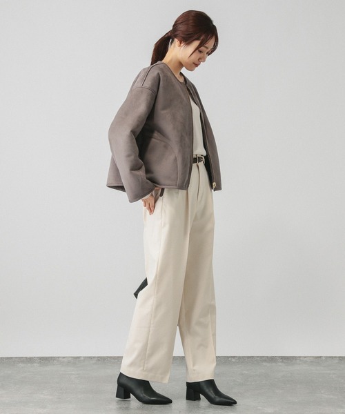 GLOBAL WORK（グローバルワーク）の「リバーシブルフェイクムートンブルゾン/115437（ブルゾン・レディース・モカ/アイボリー/ライトグレー・LARGE/MEDIUM）」の19枚目の写真