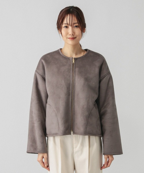 GLOBAL WORK（グローバルワーク）の「リバーシブルフェイクムートンブルゾン/115437（ブルゾン・レディース・モカ/アイボリー/ライトグレー・LARGE/MEDIUM）」の22枚目の写真