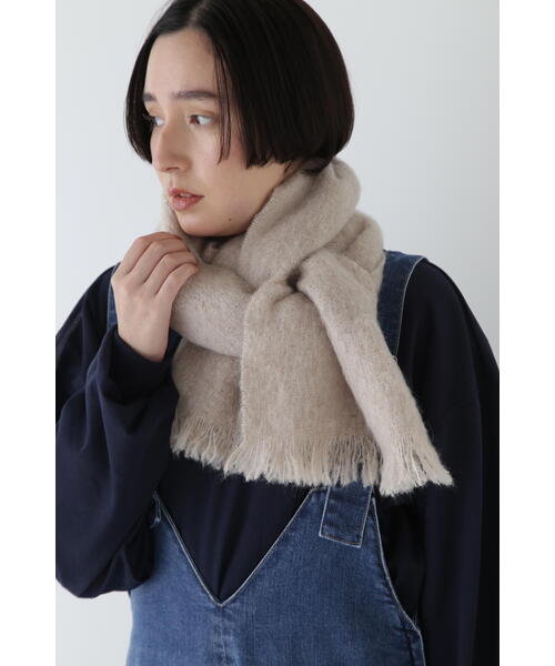 human woman（ヒューマンウーマン）の「モヘヤミックスストール（ストール/ショール・レディース・ベージュ/イエロー・ﾌﾘ-）」の3枚目の写真