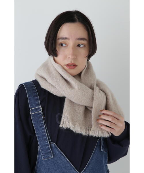 human woman（ヒューマンウーマン）の「モヘヤミックスストール（ストール/ショール・レディース・ベージュ/イエロー・ﾌﾘ-）」の4枚目の写真
