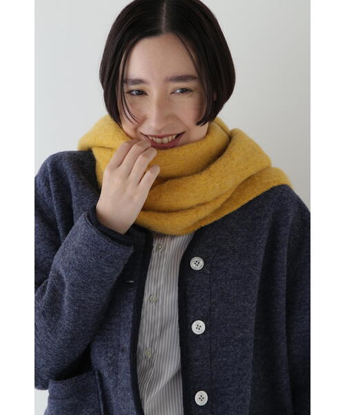 human woman（ヒューマンウーマン）の「モヘヤミックスストール（ストール/ショール・レディース・ベージュ/イエロー・ﾌﾘ-）」の6枚目の写真