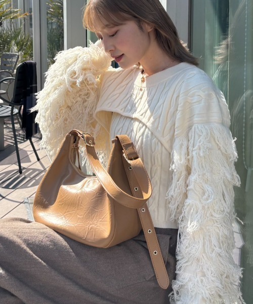 INTER FACTORY(インターファクトリー)の「吉田南歩 - "Teto"ワッシャーショルダーバッグ made in INTERFACTORY(ショルダーバッグ・レディース・ベージュ/ブラック/シルバー・FREE)」の1枚目の写真