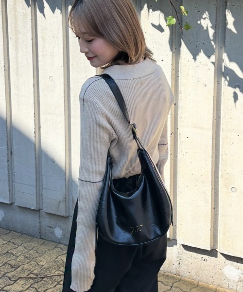 INTER FACTORY(インターファクトリー)の「吉田南歩 - "Teto"ワッシャーショルダーバッグ made in INTERFACTORY(ショルダーバッグ・レディース・ベージュ/ブラック/シルバー・FREE)」の19枚目の写真