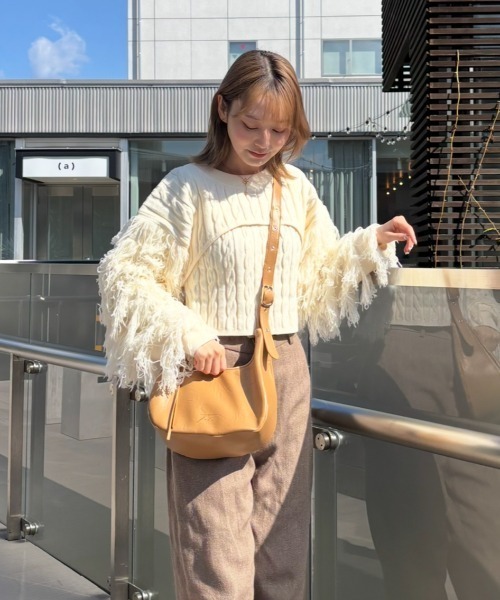 INTER FACTORY(インターファクトリー)の「吉田南歩 - "Teto"ワッシャーショルダーバッグ made in INTERFACTORY(ショルダーバッグ・レディース・ベージュ/ブラック/シルバー・FREE)」の14枚目の写真