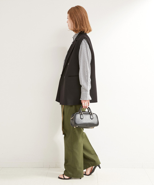 B.C STOCK（ベーセーストック）の「《追加》【WEB限定】スタンドフリルブラウス（シャツ/ブラウス・レディース・ブラック系その他/ネイビー・FREE）」の13枚目の写真