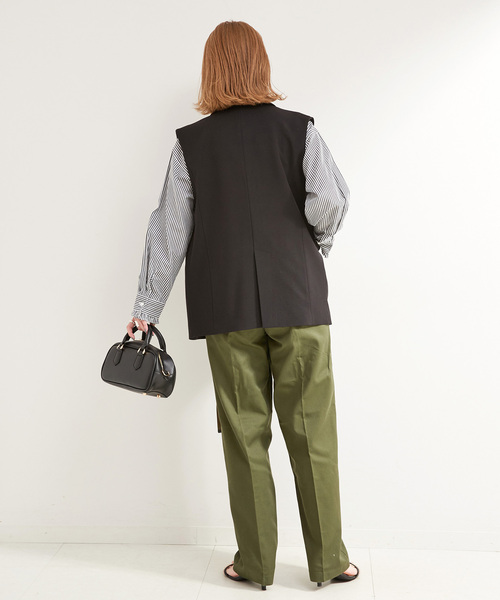 B.C STOCK（ベーセーストック）の「《追加》【WEB限定】スタンドフリルブラウス（シャツ/ブラウス・レディース・ブラック系その他/ネイビー・FREE）」の14枚目の写真