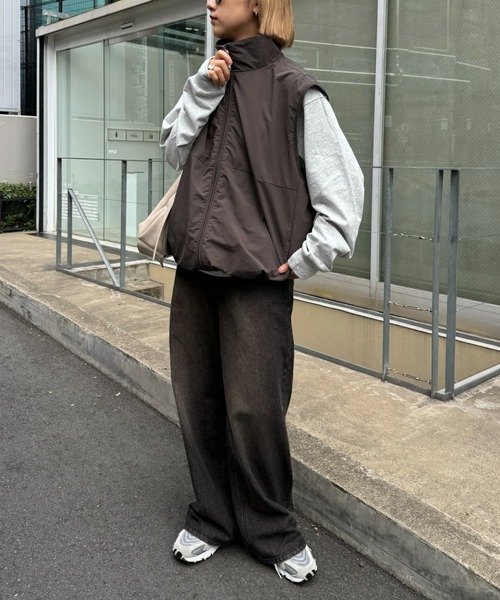 CIAOPANIC TYPY(チャオパニックティピー)の「【ユニセックス】撥水ドロストナイロンベスト(ベスト・メンズ・ライトグレー/ベージュ/チャコールグレー/ブラック/カーキ・MEDIUM/LARGE)」の7枚目の写真