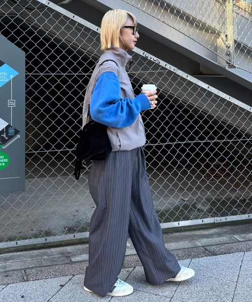 CIAOPANIC TYPY(チャオパニックティピー)の「【ユニセックス】撥水ドロストナイロンベスト(ベスト・メンズ・ライトグレー/ベージュ/チャコールグレー/ブラック/カーキ・MEDIUM/LARGE)」の19枚目の写真