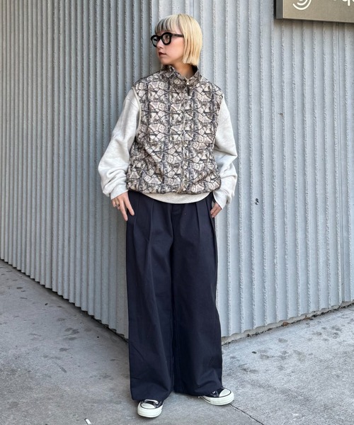 CIAOPANIC TYPY(チャオパニックティピー)の「【ユニセックス】撥水ドロストナイロンベスト(ベスト・メンズ・ライトグレー/ベージュ/チャコールグレー/ブラック/カーキ・MEDIUM/LARGE)」の9枚目の写真