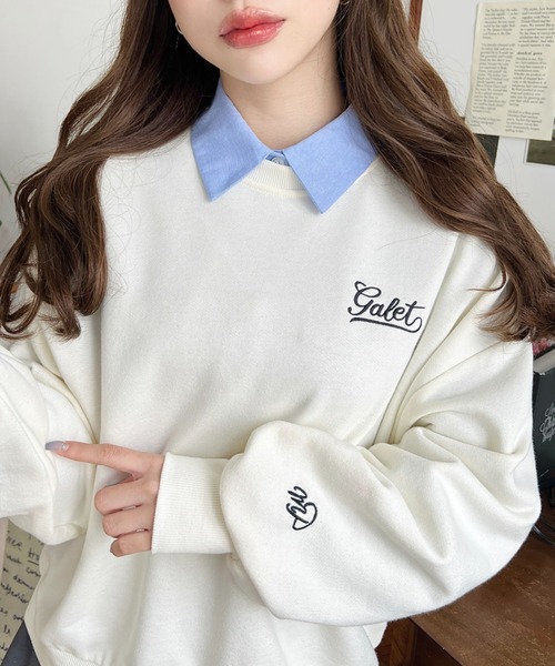 美品　ボリュームスウェット moment+ トレーナー スウェット 裏毛バックロゴ刺繍スウェットプル