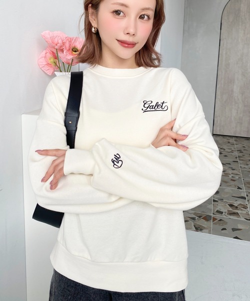 セール】裏毛ロゴ刺繍スウェットプルオーバー（スウェット）｜moment+