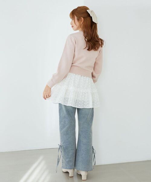 MAJESTIC LEGON(マジェスティックレゴン)の「フワフワジャカードロゴニット(ニット/セーター・レディース・グレー/アイボリー/ピンク・MEDIUM)」の17枚目の写真