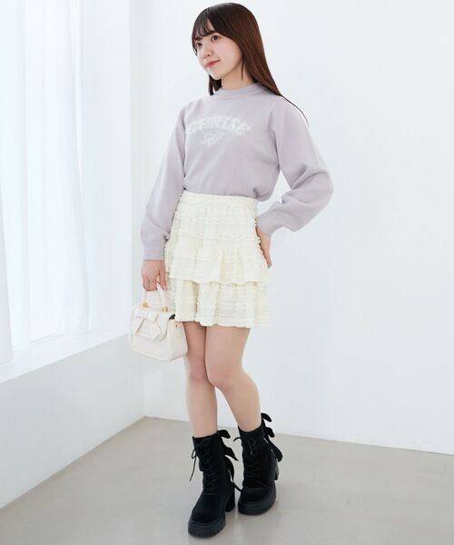 MAJESTIC LEGON(マジェスティックレゴン)の「フワフワジャカードロゴニット(ニット/セーター・レディース・グレー/アイボリー/ピンク・MEDIUM)」の21枚目の写真