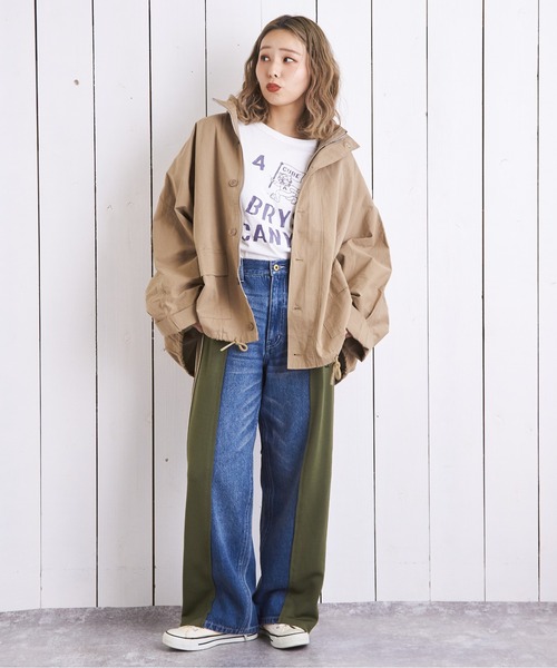 セール】32/-OE天竺カットソー7分袖ロゴプリントプルオーバー（T