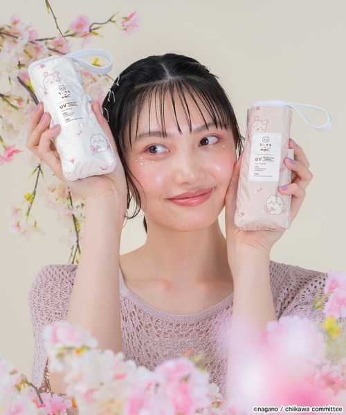 夕方まで限定☆ちいかわ☆折り畳み　日傘☆お花見☆ピンク☆遮光 Wpc. 折りたたみ傘 遮光 ちいかわ お花見 ミニ 日傘 折りたたみ