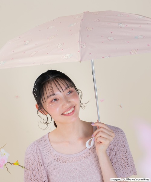 夕方まで限定☆ちいかわ☆折り畳み　日傘☆お花見☆ピンク☆遮光 Wpc.】ちいかわ お花見 ミニ 遮光 日傘 折りたたみ【完全遮光100