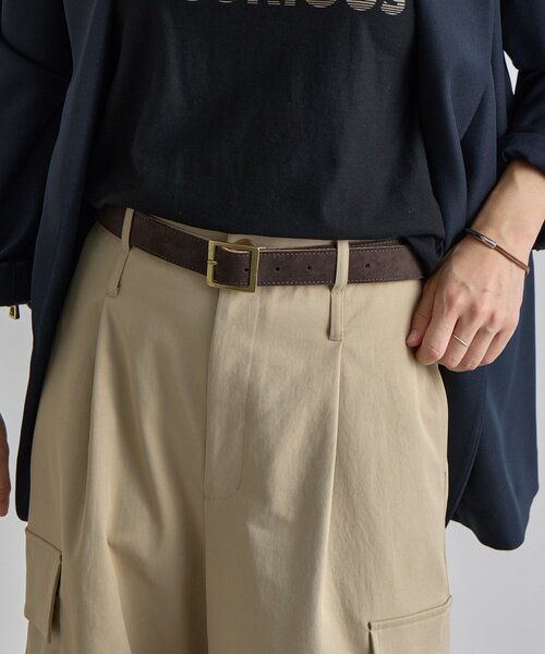 RIVE DROITE（リヴドロワ）の「【MONN.:. (モン)】スクエアバックルスエードベルト（ベルト・レディース・ブラウン/ダークブラウン・FREE）」の2枚目の写真