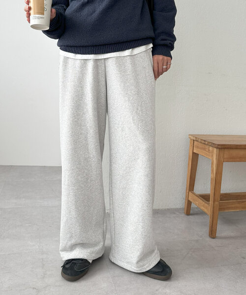 セール】【ユニセックス】ワンポイント刺繍ワイドスウェット