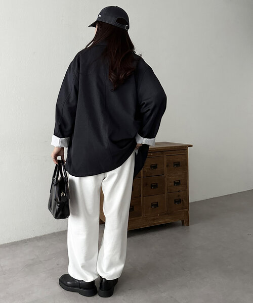 DISCOAT（ディスコート）の「【ユニセックス】ワンポイント刺繍ワイドスウェットパンツ（その他パンツ・レディース・オフホワイト/ライトグレー/ネイビー・MEDIUM/LARGE）」の10枚目の写真