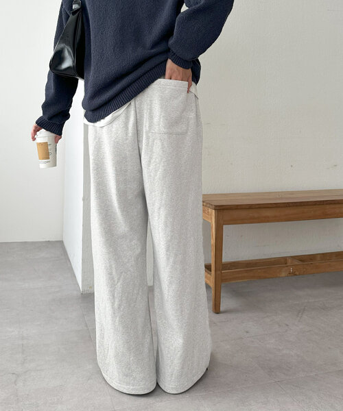 DISCOAT（ディスコート）の「【ユニセックス】ワンポイント刺繍ワイドスウェットパンツ（その他パンツ・レディース・オフホワイト/ライトグレー/ネイビー・MEDIUM/LARGE）」の21枚目の写真