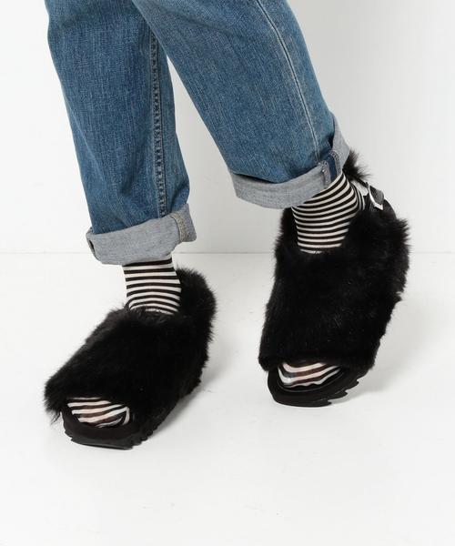 Casselini（キャセリーニ）の「CASSELINI フェイクファーサンダル/BC CASSELINI FKFUR SNDL（サンダル・レディース・オフホワイト/ブラック・23cm/24cm/23.5cm）」の9枚目の写真