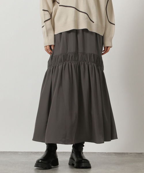 LAKOLE（ラコレ）の「アソートギャザースカート / 292584（スカート・レディース・チャコールグレー/ブルーグレー/ドット・MEDIUM/LARGE）」の2枚目の写真