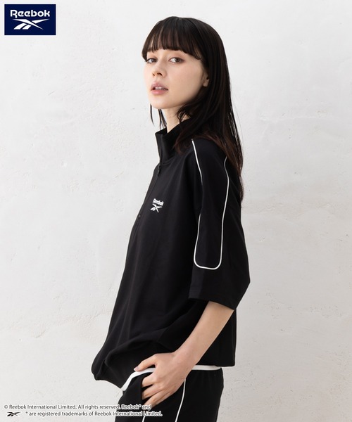 Reebok（リーボック）の「【EC別注】Reebok リーボック ブランド ロゴ ワンポイント 刺繍 ハーフジップ 半袖 プルオーバー スウェット トレーナー（スウェット・メンズ・ベージュ/ブルー/ブラック・LL/L/M）」の11枚目の写真