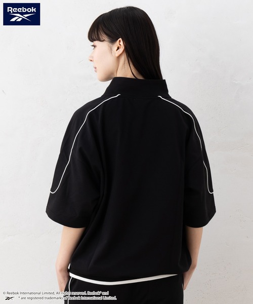 Reebok（リーボック）の「【EC別注】Reebok リーボック ブランド ロゴ ワンポイント 刺繍 ハーフジップ 半袖 プルオーバー スウェット トレーナー（スウェット・メンズ・ベージュ/ブルー/ブラック・LL/L/M）」の12枚目の写真