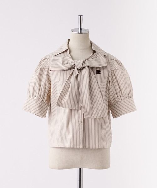 one after another NICE CLAUP（ワンアフターアナザーナイスクラップ）の「刺繍入りボウタイリボンブラウス（シャツ/ブラウス・レディース・ベージュ系その他/オフホワイト/サックスブルー/サックスブルー系/ブルー系その他・FREE）」の8枚目の写真