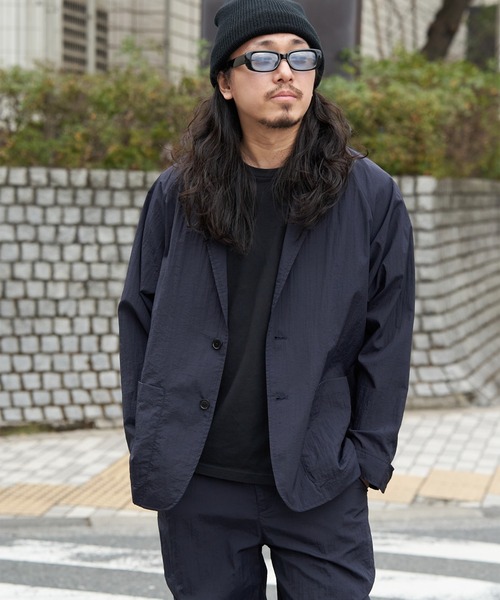 NO NEED（ノーニード）の「タスランナイロン アクティブジャケット/セットアップ可能（テーラードジャケット・メンズ・ネイビー/ブラック/チャコール・L/M）」の20枚目の写真