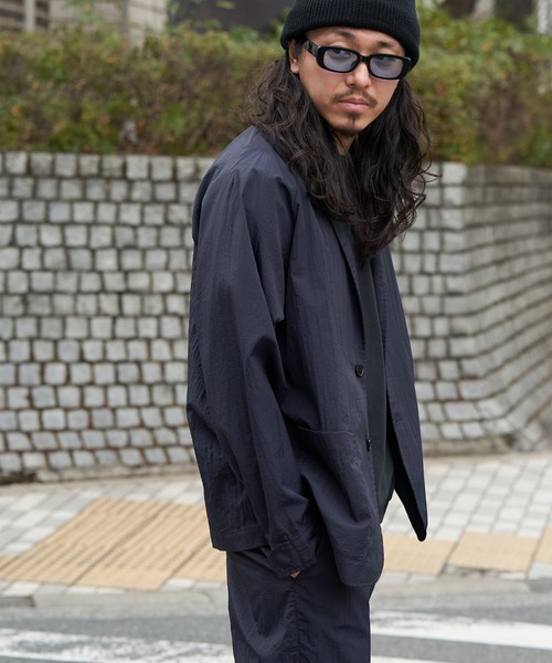 NO NEED（ノーニード）の「タスランナイロン アクティブジャケット/セットアップ可能（テーラードジャケット・メンズ・ネイビー/ブラック/チャコール・L/M）」の21枚目の写真